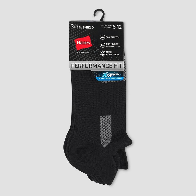 Hanes Premium Men's Nylon Performance Heel Shield Socks 3pk - 6-12, 4 of 5