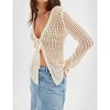 Women's Knit Beach Cover Up Long Sleeve Open Front Cardigan - 4 of 4