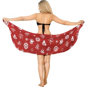 LA LEELA Women's Beachwear Pareo Pirates Theme Party Casual Swim Cover Up Sarong Coverups Mini Beach Wraps for Women - 1 of 4