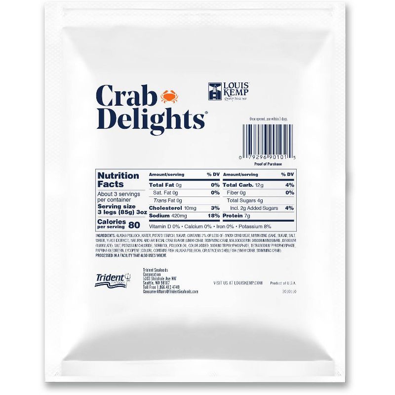 Louis Kemp Crab Delights Imitation Crab Leg Style - 8oz, 3 of 6