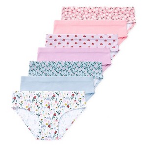 Lucky & Me Ryleigh Girls Organic Cotton Bikini Underwear Multiple Colors and Sizes (7-Pack) - 1 of 4