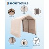 Outdoor Portable Storage Shed with Roll-Up Door & Vent, 240G Heavy-Duty Shelter Waterproof PE Tarp, UV-Resistant Storage Sheds for Motorcycle - 4 of 4