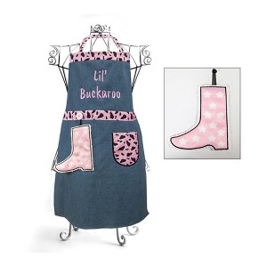 Child Cooking Apron & Hand Towel Set – Lil’ Buckaroo Cotton by Manual Woodworkers and Weavers - 1 of 3