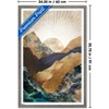 Trends International Reinders: Abstract - Autumn Mountains Framed Wall Poster Prints Barnwood Framed Version 22.375" x 34" - 3 of 4