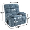 1pc Oversized Chenille Electric Recliner with Heat & Massage, Dual Motor Power Lift Chair for Elderly Support - Coolbibila - 4 of 4