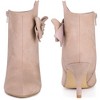 Perphy Women's Bow Pointed Toe Side Zipper Stiletto Heels Ankle Boots - 3 of 4