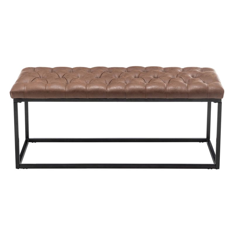 42" Rectangle Bench with Black Metal Base - WOVENBYRD, 5 of 12