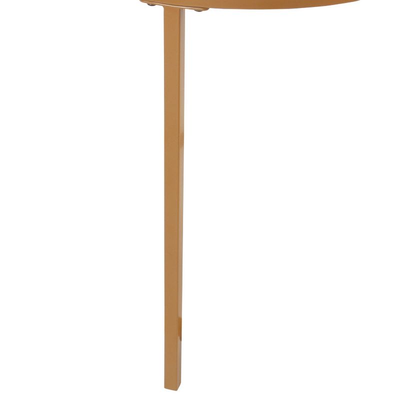Round Metal Accent Table with Glass Top Gold - HomePop, 4 of 5