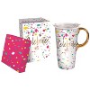 Evergreen Beautiful Celebrate Ceramic Travel Cup with Lid - 5 x 4 x 7 Inches Homegoods and Accessories for Every Space - 2 of 4
