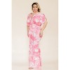 Slickblue Women’s Plus Size Mermaid Maxi Dress, Printed Venezia, Tie Waist Style, Pink, Size 1XL–3XL - 4 of 4