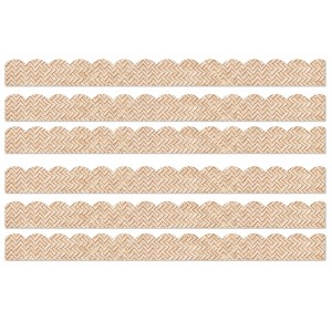 Carson Dellosa Education True to You Woven Bamboo Scalloped Bulletin Board Borders, 39 Feet Per Pack, 6 Packs - 1 of 4