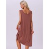 INSPIRE CHIC Women's 2 Pcs Cotton Sleeveless U-Neck Wide Strap Chemise Slip Long Nightgown - 4 of 4