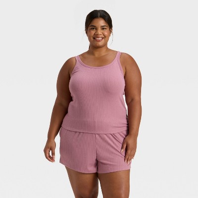 Women's Ribbed Tank Top and Shorts Pajama Set - Auden™