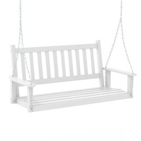 Tangkula Wooden Porch Swing 2-Person Hanging Swing Chair w/ Adjustable Galvanized Metal Chains - image 1 of 4