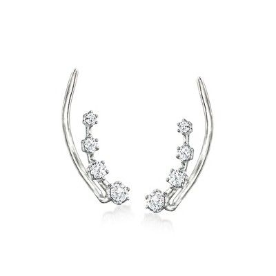 Pure Collection by Ross-Simons 0.20 ct. t.w. Diamond Ear Climbers in Sterling Silver