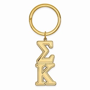 Black Bow Jewelry 14k Yellow Gold Plated Sterling Silver Sigma Kappa Greek Life Key Chain - 1 of 3