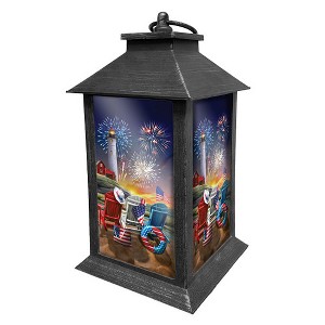 Briarwood Lane Summer Lantern 13.5" x 5.5" x 5.5" Beachfront Fireworks For Summer Lantern - 1 of 3