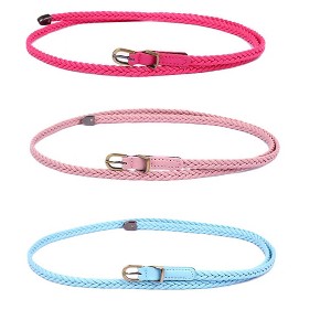 INSPIRE CHIC Women Skinny Braided Belt  Woven - Pin Buckle Casual  Waist Belt for Dresses - 1 of 4