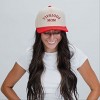 Embroidered Football Mom Upside Down Arch - Women's Corduroy Trucker Hat - 3 of 4
