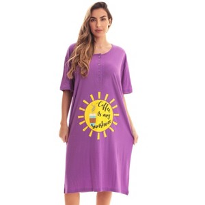 Just Love Short Sleeve Nightgown Sleep Dress for Women - 1 of 3