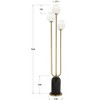 360 Lighting Grayson Modern Glam Luxury 70" Tall Standing Floor Lamp Large Pole 3-Light Foot Switch Gold Black Metal Living Room Bedroom House Reading - 4 of 4