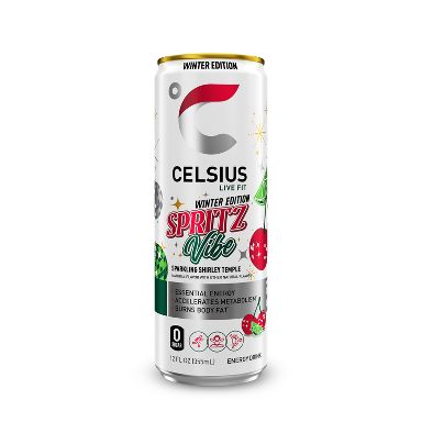 Celsius Sparkling Winter Spritz Vibe - Shirley Temple - 12 fl oz