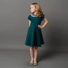 Hope & Henry Girls' Fit and Flare Ponte Dress with Faux Fur, Toddler - 2 of 4