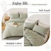 Soft Duvet Cover - 100 Washed Microfiber October Mist Sage Set with Zipper Corner Ties No Comforter - 4 of 4