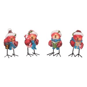 Transpac Resin Cardinal and Candy Cane Figurines Set of 4 for Christmas Home Decor Tabletop and Mantel Gifts - 1 of 1