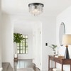 Modern Crystal Flush Mount Ceiling Light with Tiered Textured Glass Panels for Hallway or Bedroom - 4 of 4