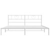 vidaXL California King Metal Bed Frame with Headboard, Sturdy Steel, White, No Mattress - 4 of 4
