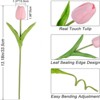 BRINJOY 18-Piece Artificial Pink Tulip Bouquet - Realistic PU Tulips for Spring, Easter, and Wedding Decor - 2 of 4
