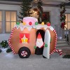 National Tree Company 7.5 ft. Inflatable Gingerbread Trailer with Santa - 2 of 3