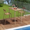 Tangkula 3 Pieces Patio Bar Table Set Outdoor Bar Height Table & 2 Armless Chairs - 2 of 4