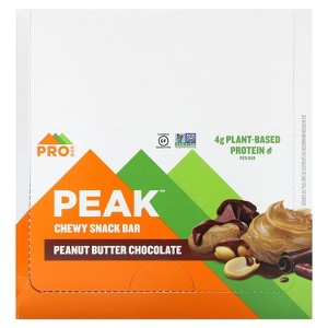 ProBar Peak, Chewy Snack Bar, Peanut Butter Chocolate, 12 Bars, 1.3 oz (37 g) Each - 1 of 3
