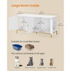 Double Litter Box Enclosure, Modern Cat Furniture with 2 Cabinets & Scratching Mat, Hidden Litter Box Table for 2 Cats, White & Gold - 4 of 4
