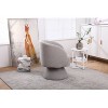Grey Swivel Accent Chair Armchair, Round Barrel Chair in Fabric for Living Room Bedroom - 3 of 4