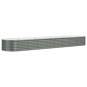 vidaXL Garden Raised Bed, Spacious and Durable, Powder-Coated Steel Construction, Gray - Ideal for Garden, Balcony, or Patio, Assembly Required - 1 of 4