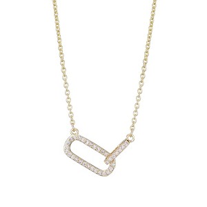 Adornia 14k Gold Plated Pave CZ Links Necklace - 1 of 4