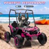 24V 2 Seater Ride On UTV Car, 4WD Electric Off-Road Truck with Sun Shade, Side By Side Battery Powered Toy Car with Remote Control, Music, Lights - 2 of 4