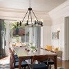 BAOURE 31.5in Black Rustic Farmhouse Candle Chandelier, Round Hanging Light Fixture for Dining Room, Kitchen, Living Room, E12 Bulb Base - 4 of 4