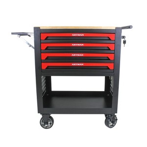 Maggift Tool Boxes and Totes, Movable Case with Wheels and Drawers, Rolling Storages for Workshop of Heavy Duty Metal Tool, Black, 26.9"*17.9"*28.5" - 1 of 4