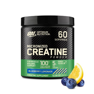 Optimum Nutrition Creatine 300g Supplement Powder - Blueberry Lemonade - 413 Grams