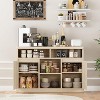 coucheta Sideboard Buffet Cabinet with Storage, 47" Rattan Storage Cabinets with 2 Doors and Shelves, Buffet Table for Kitchen, Living Room, Natural - 3 of 4