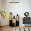 KWPZQEB Metal Vase Set of 3, Home Decorative Vase, Retro Vases for Kitchen, Bedroom, Office, Living Room & Table Centerpiece, Black (20"¡Á24"¡Á28 '') - 2 of 4