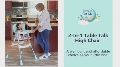 Gray and White Portable Convertible High Chair with Adjustable Tray