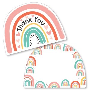 Big Dot of Happiness Hello Rainbow - Shaped Thank You Cards - Boho Baby Shower and Birthday Party Thank You Note Cards with Envelopes - Set of 12 - 1 of 4