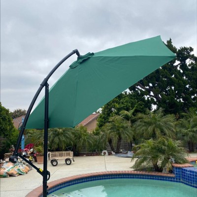 10' X 10' Outdoor Hanging Offset Cantilever Patio Umbrella With Easy ...