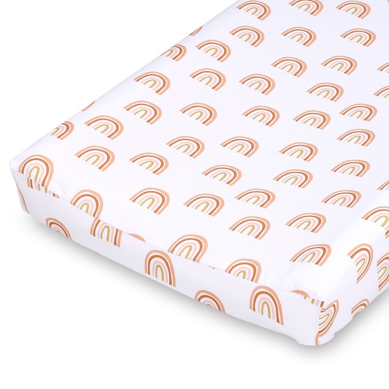 The Peanutshell Boho Rainbow Changing Pad Covers for Girls or Boys, Unisex, 3-Pack, 6 of 9
