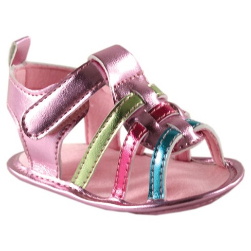 Luvable Friends Baby Girl Crib Shoes, Pink Metallic, 12-18 Months : Target